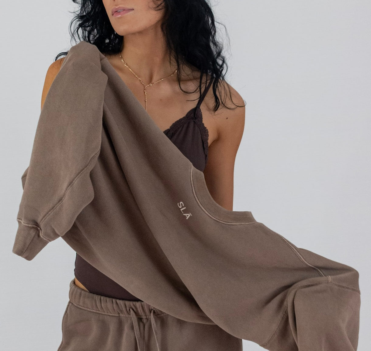 Cafè Oversized Crew Neck Sweatshirt