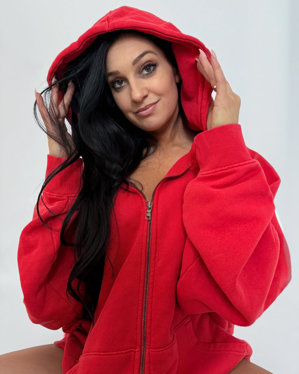 Rouge Oversized Zip Hoodie