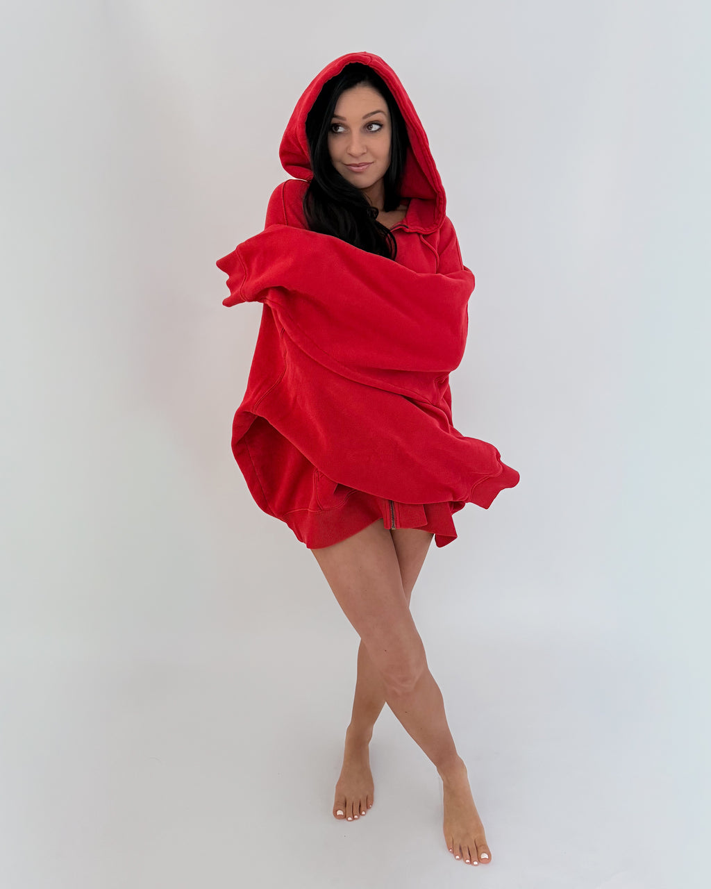 Rouge Oversized Zip Hoodie