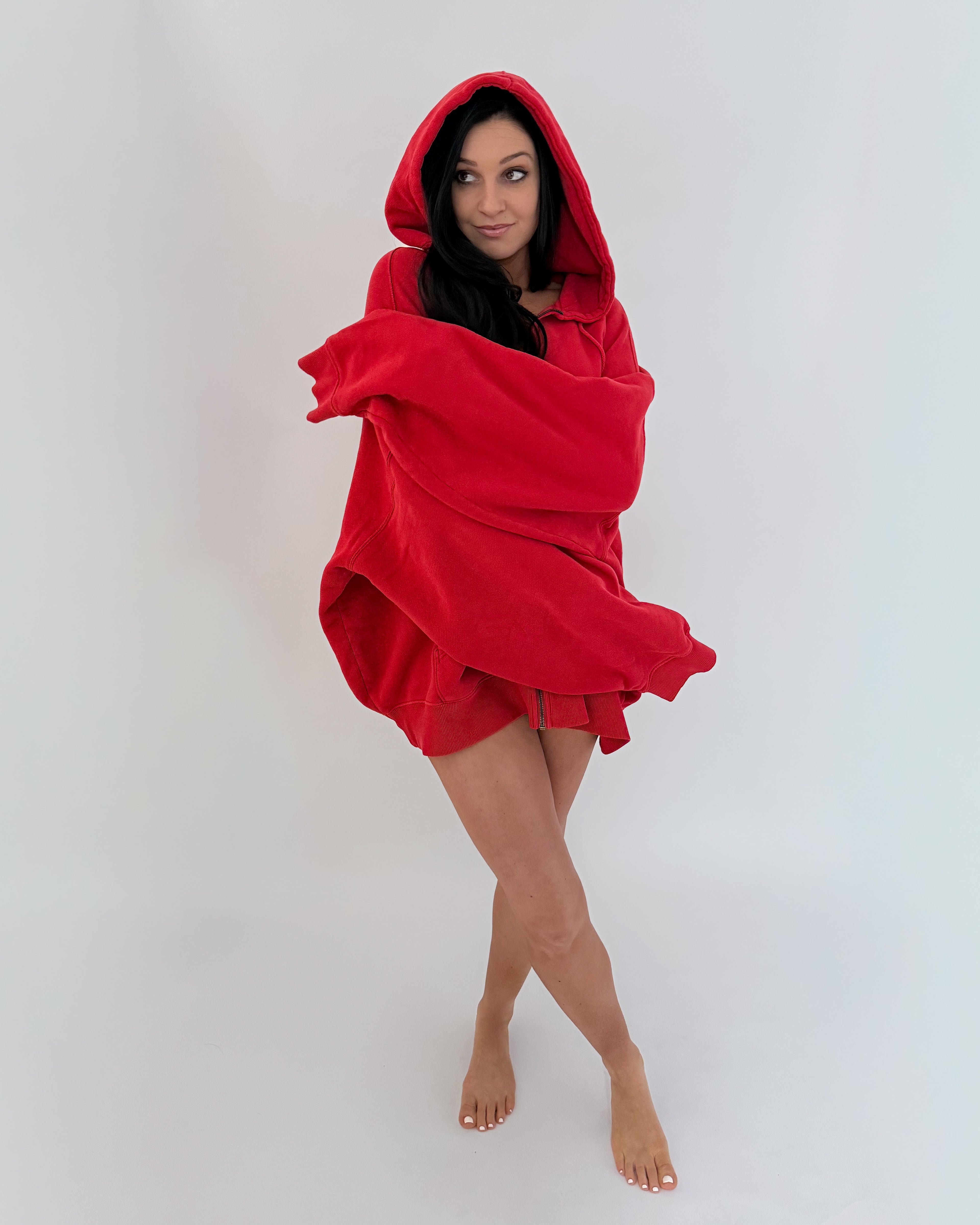 Rouge Oversized Zip Hoodie