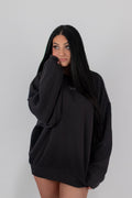 Noir Oversized Crew Neck Sweatshirt
